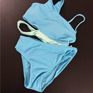Blue and Mint Bikini Set Girls 9-10Y NWOT